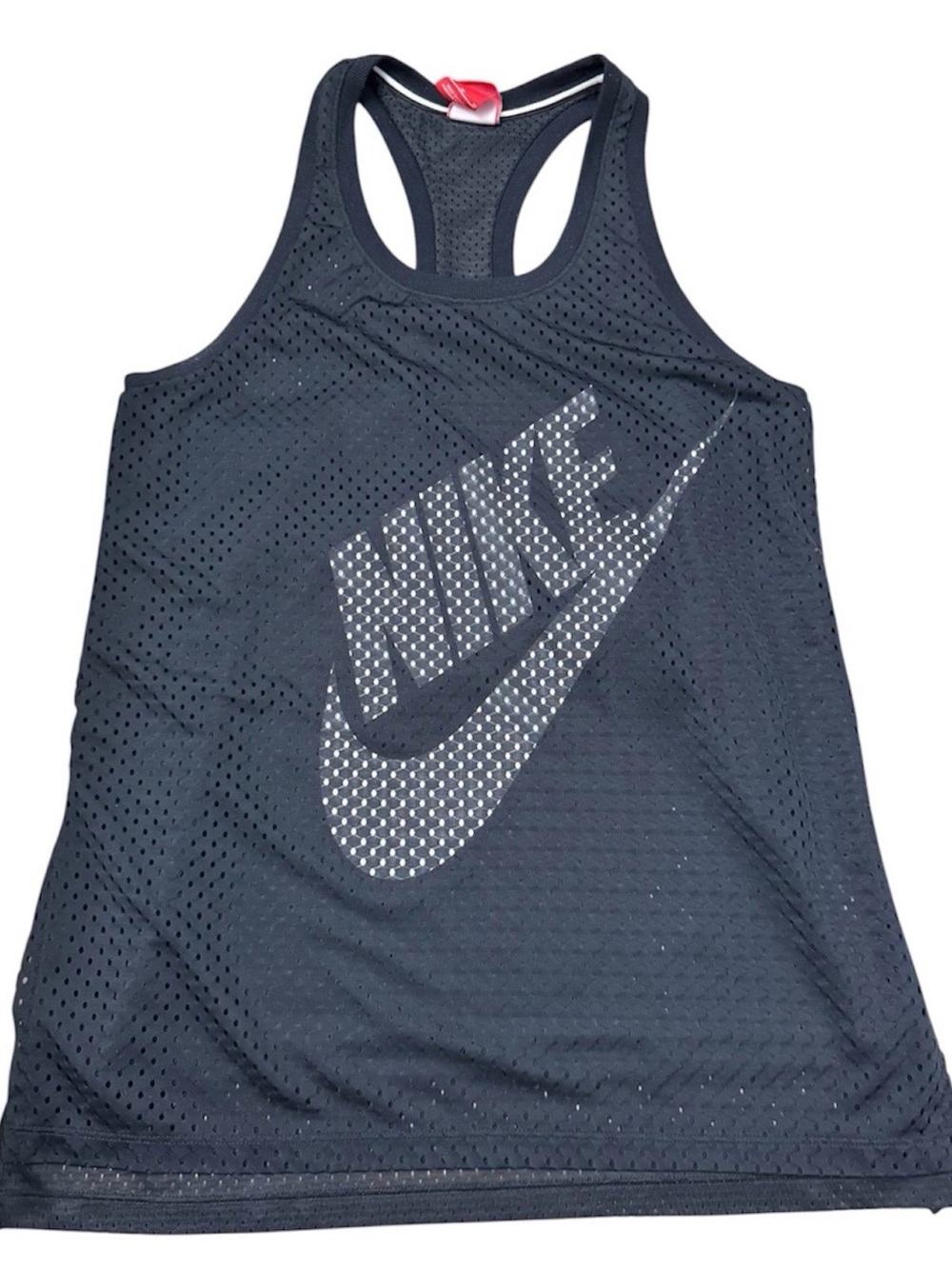 Nike Black Women's Mesh Racerback Tank with Reflective Logo